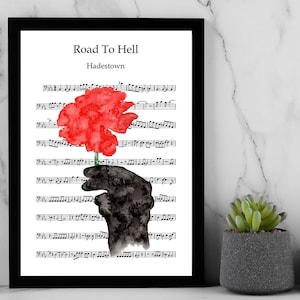 Hadestown | Road To Hell | Sheet Music Poster Print | INSTANT DIGITAL DOWNLOAD