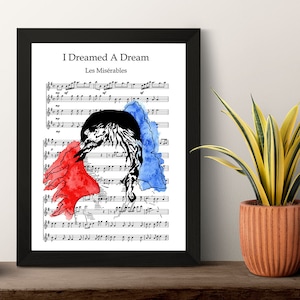 Les Misérables | I Dreamed A Dream | Sheet Music Poster Print | INSTANT DIGITAL DOWNLOAD