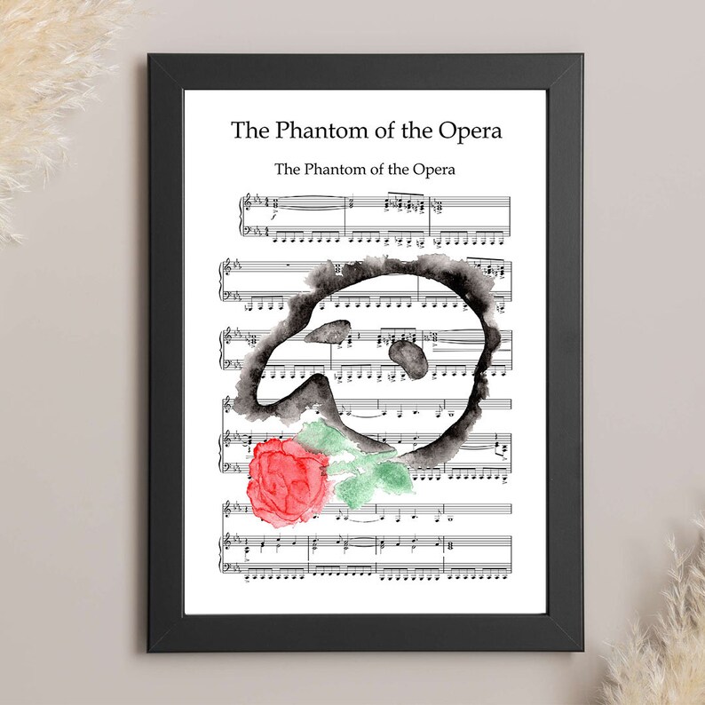 Phantom of the Opera | Sheet Music Poster Print | INSTANT DIGITAL