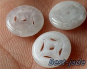 3pcs 10mm Cloth button Grade A Green Jade ICE Jadeite Burma Flat Roundness Bead Chinese Carved ,pendant Myanmar Anhänger