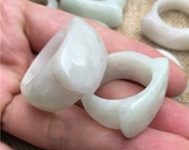 Cab Ring Grade A Natural Jadeite Hand carved Jade Green gemstone round Burma Lady klingeln klingen suonare preceptee Fingerring m. bague