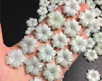 30PCS Grade A Jadeite Wallet pendant Natural Grade A Stone Green Jade ICE Jadeit Chinese Beads,Myanmar Baby hang necklace Blume