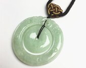 Wholesale BIG Lucky Pendant Natural Grade A Dragon Green Jade ICE Jadeite Burma Flat Roundness Beads Perle Chinese Carved ,Myanmar Jadeite