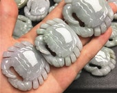 1 pcs (Wholesale) Grade A Natural Crab necklace Green Jade ICE Jadeite Chinese Carved ,birthday gift men 39 s Pendant жадеит жад краб нефрит