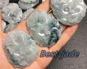 1 pcs (Wholesale) Grade A Natural dragon phoenix necklace Green Jade ICE Jadeite Chinese Carved ,birthday gift men 39 s Pendant Pixiu Hanging
