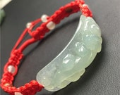 10PCS Certificated Pixiu bangle Jade Grade A Kylin Jadeite Hand carved Jade Bracelet Chain Burma stone Armband n. Bracelete Браслет dragon