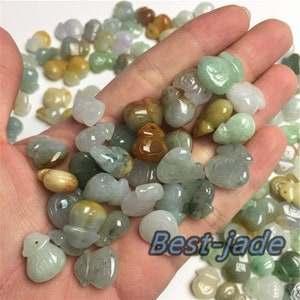 30PCS Grade A Jadeite Wallet pendant Natural Grade A Stone Green Jade ICE Jadeit Chinese Beads,Myanmar Baby hang necklace Blume