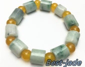 10PCS Certificated Jade Grade A Natural Jadeite Hand carved Jade Round bead bangle Bracelet Chain Burma stone Armband string rope