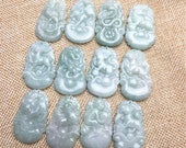 1PCS Custom Certified Chinese Twelve Zodiac Chinese Feicui green Ice Jade hand carved Natural Grade A Jadeite pendant Necklace Anhänger