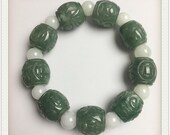BIG beads 16mm Jade Grade A Natural Jadeite Hand carved Jade Round bead man bangle men 39 s Bracelet male Chain Burma stone string rope
