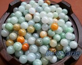 100PCS (Wholesale) 3mm 13mm Grade A ICY Jade Green Yellow Jadeite Flat Roundness Beads Ball GREEN WHITE Gray Chinese Kügelchen жемчуг капля