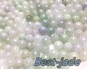 100PCS (Wholesale) 3mm 13mm Grade A Chinese ICY Jade Jadeite Flat RoundNESS Beads Ball GREEN WHITE Gray