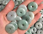 10PCS Grade A Jade Lucky Disc Donut pendant Natural Green Jade ICE Jadeite Burma Flat Roundness Beads Chinese Carved ,Myanmar Anhänger