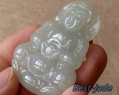 Kwanyin Guanyin Grade A Green Jade ICE Jadeite Bead Chinese Carved ,pendant Burma stone Type A Anhänger