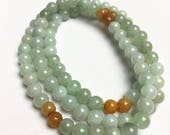 Certificated Grade A Natural Jade et Hand carved Necklace Chain Jadeite Round bead Size 5 5mm gemstone