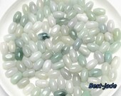 100PCS (Wholesale) 6 9mm Oval shape Grade A ICY Jade Burma Jadeite Flat Roundness Beads WHITE Perle Chinese Best-jade Myanmar Kügelchen n.