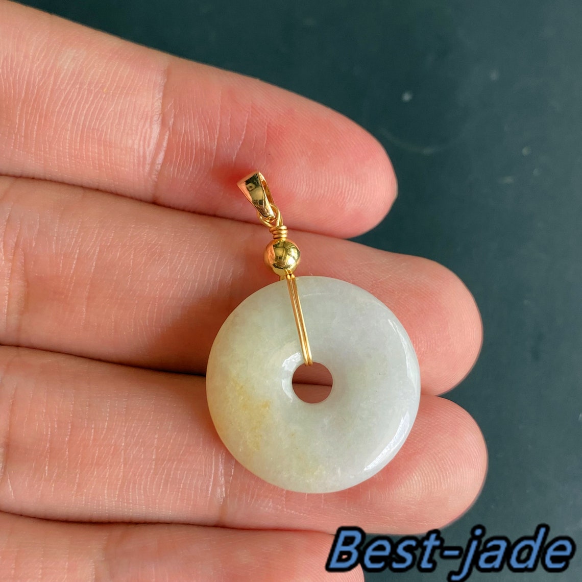 Natural Grade A Jadeite Burma jade Female Doughnut pendant Etsy