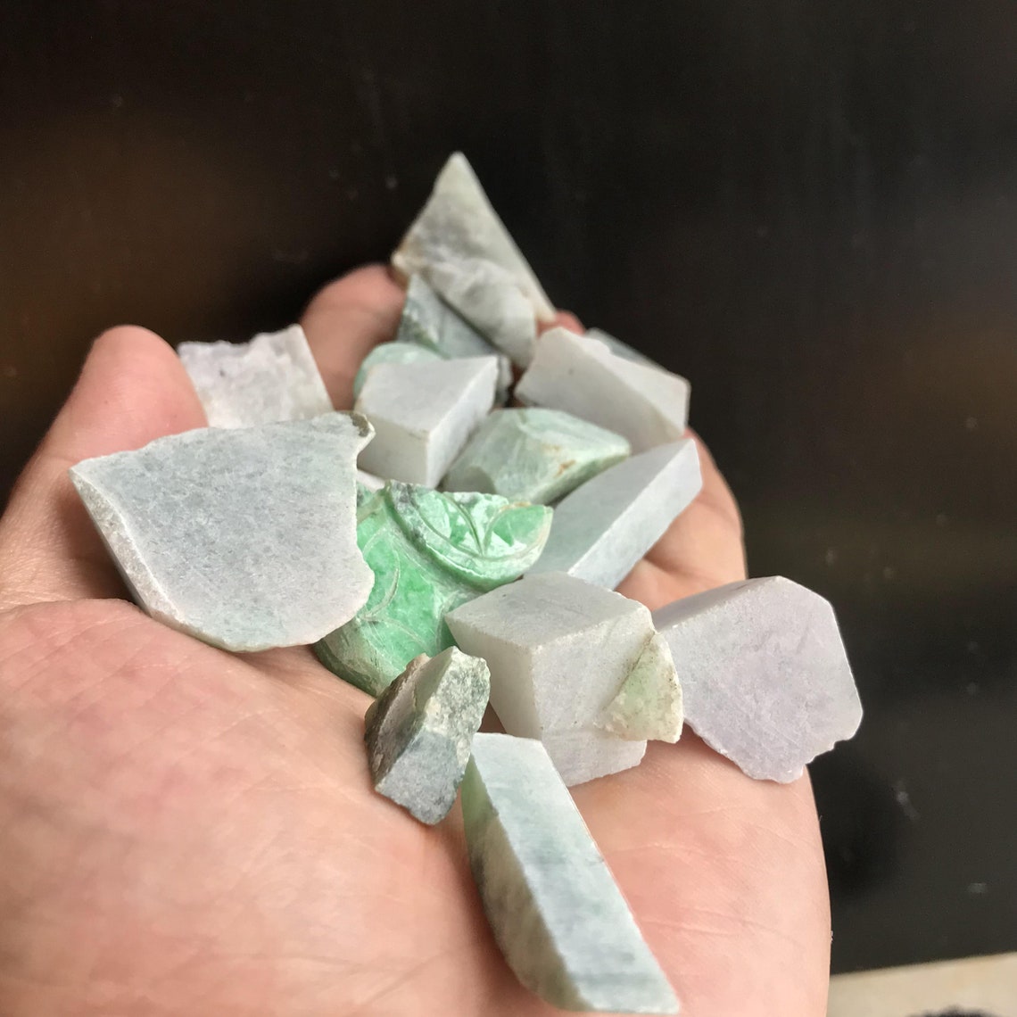 19pcs 157.8g Natural Jadeite Green Raw stone Burmese Grade A Etsy