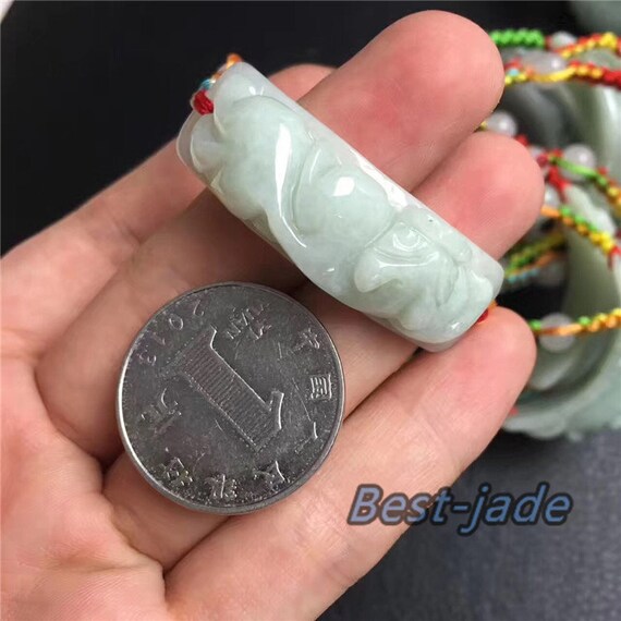 Pixiu bangle Jade Grade A Natural Jadeite Hand carved Jade Bracelet Chain Burma stone Armband Bracelete \u0411\u0440\u0430\u0441\u043b\u0435\u0442 rope