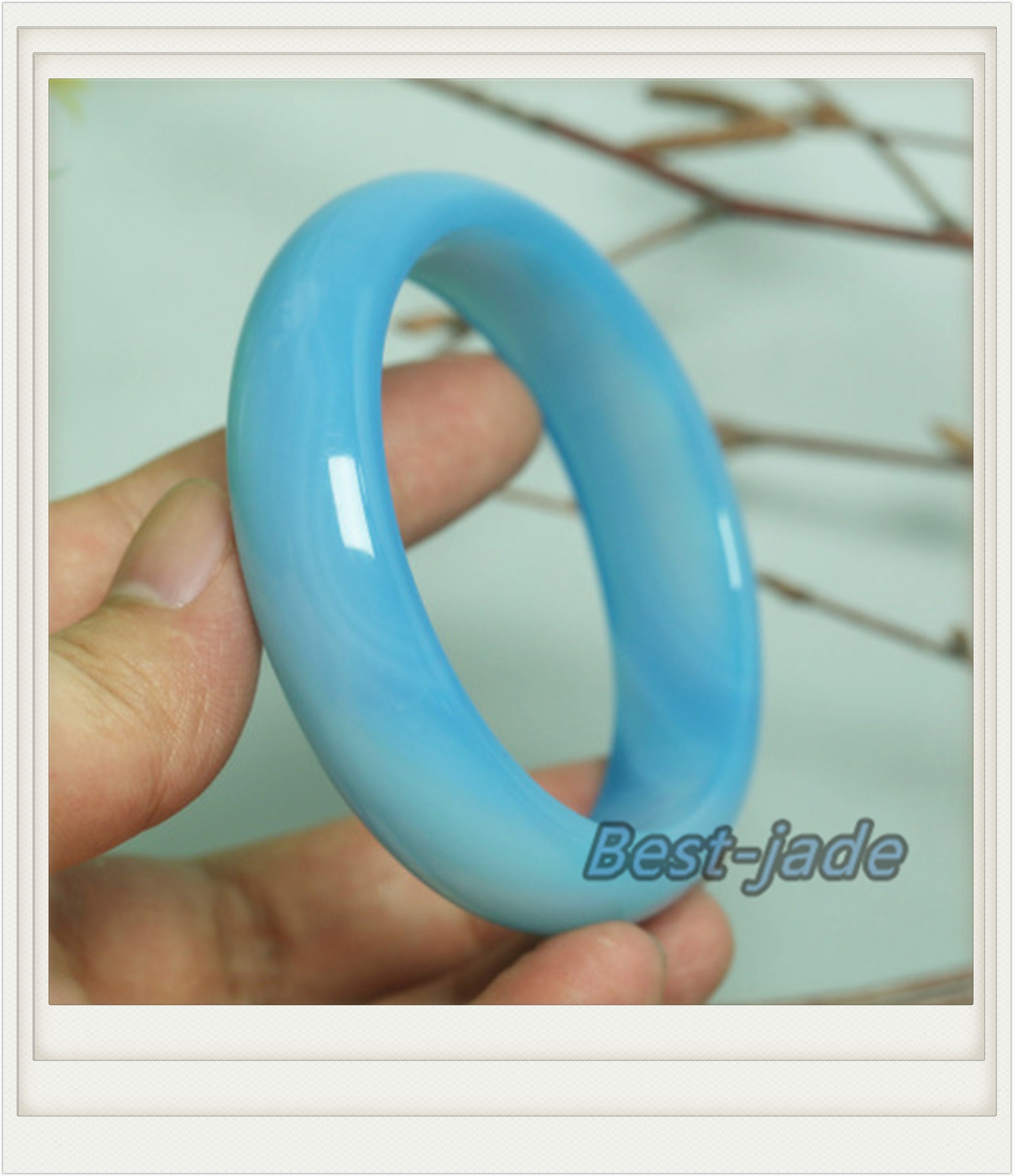 5662mm Wholesale Natural Blue Jade Girl Bangle Bracelet Lady Etsy UK
