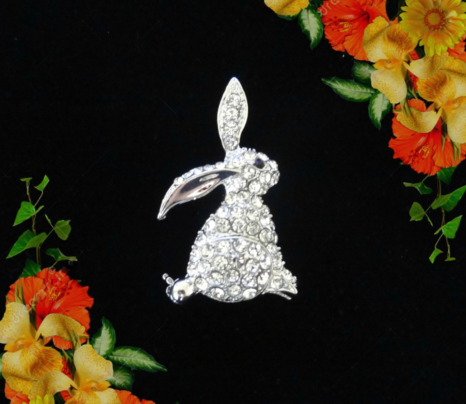 50 SALE Rabbit Pin..Bunny Pin..Rabbit Brooch..Bunny Etsy