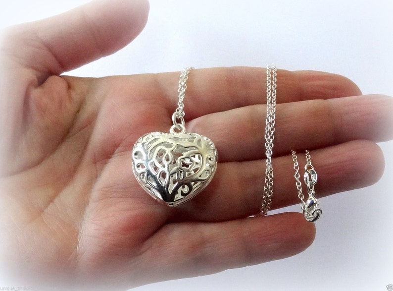 50 SALE Valentines Day Necklace..Puffed Heart Etsy