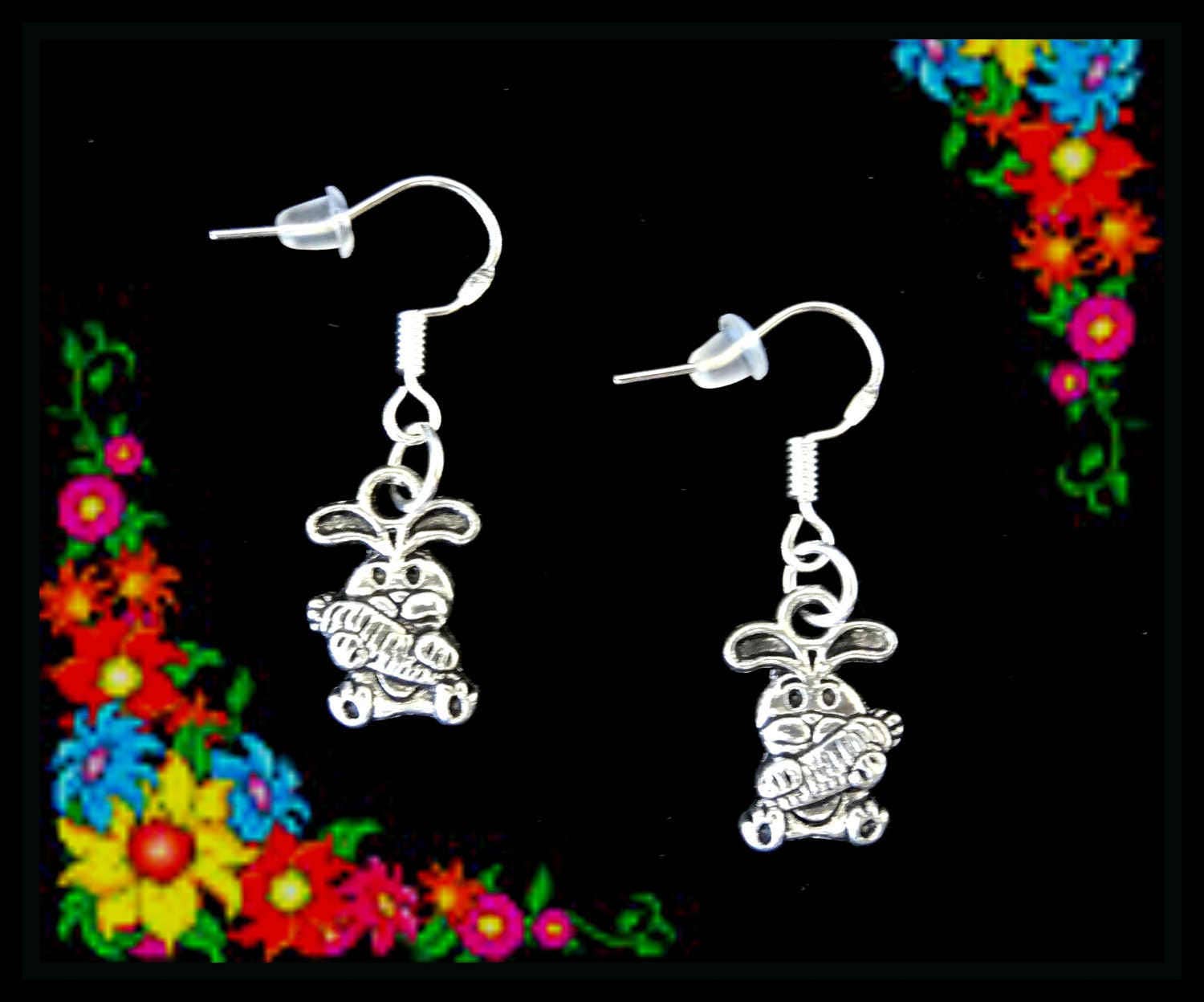 50 SALE Easter Earrings..Rabbit Earrings..Bunny Etsy