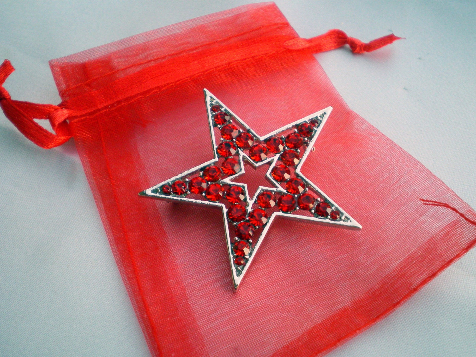 50 SALE..4th July Jewelry..Star Pin..Red Star Brooch..Flag Etsy