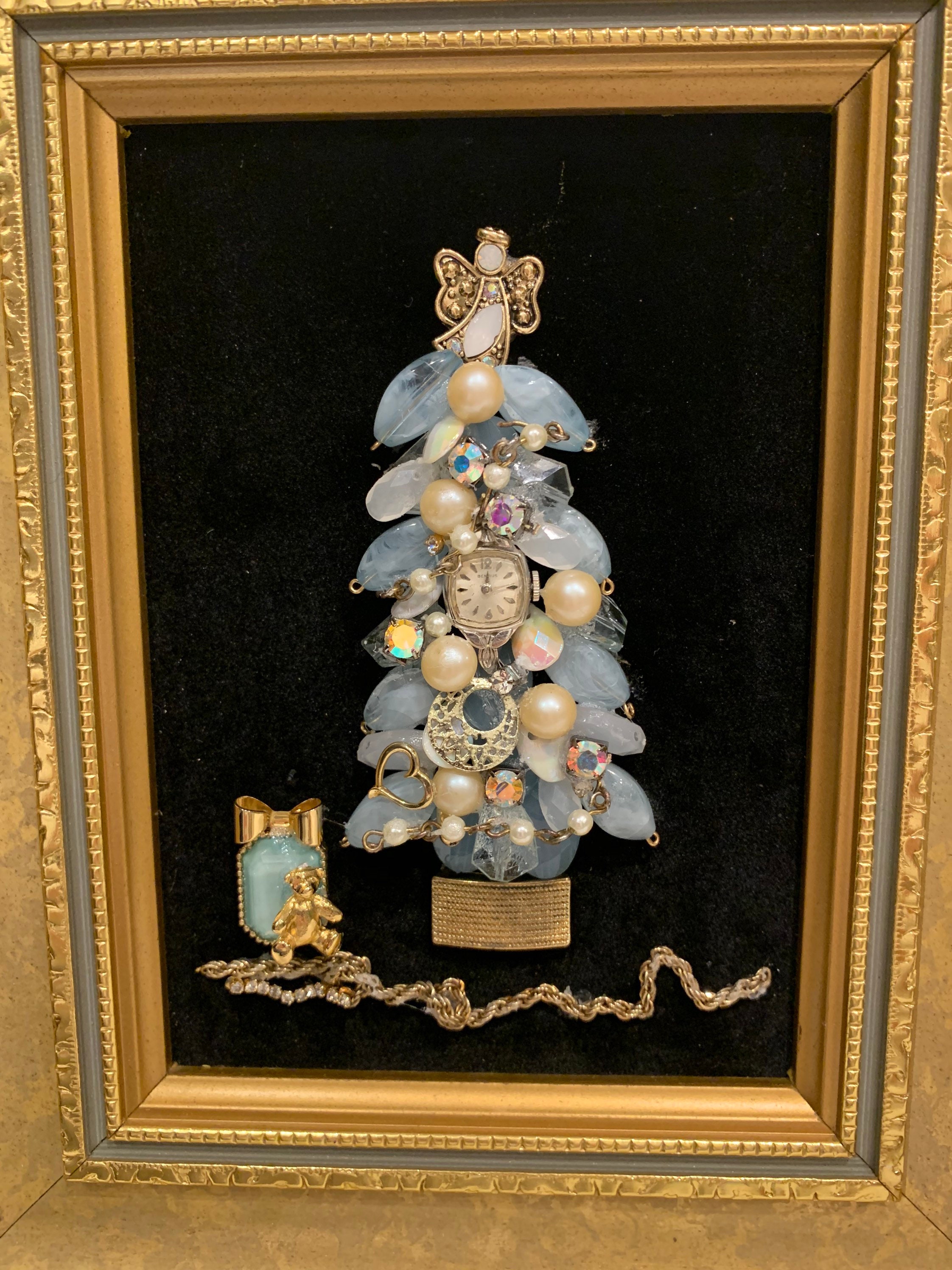 Vintage jewelry Christmas Tree Framed Etsy