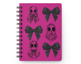 Halloween Lace Ghost Journal Spooky Coquette Journal Girly Ghost Bow Journal Lacey Journal Spooky Gothic alt girl gift creepy cute Journal
