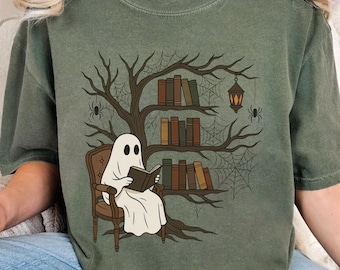 Ghost Book Reader Shirt Reading Tee Book lover gift Reading enthusiast book shirt ghost reader tee Library Shirt Halloween spooky book shirt