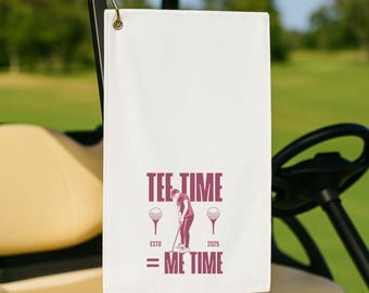 Golf Handtuch für Sie, Tee TIME = Me TIME, Golf Geschenk für Sie, Retro Golf Zubehör, Golf Handtuch Geschenk, Muttertags-Golfgeschenk, Golf Mama Geschenk