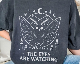 Mothman Shirt, Unisex Cryptid Shirt,Appalachian Folklore Horror T-Shirt,Occult Gothic Shirt, Fairy Grunge Witchy Stuff,Whimsigoth Paranormal