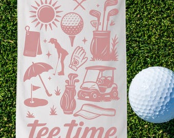 Retro Golf Handtuch für Sie, Damen Sport Geschenk, Golf Platz Handtuch, Muttertags Geschenk, Golf Favor Handtuch Paket für Golf Zubehör