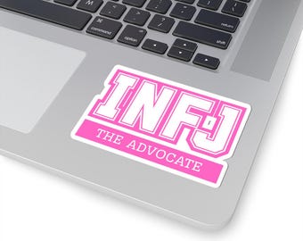 INFJ Vinyl Sticker Pink - The Advocate MBTI Personality Decal, Myers Briggs Gift, INFJ Gift, Laptop Sticker, infj Kiss Cut, collegiate