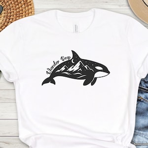 Maglietta Orca, maglietta Boho Orca Whale, regalo Orca, amante delle balene, maglietta Orca assassina, maglietta Orca, maglietta Orca Whale Adventure, astrologia celeste