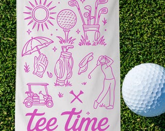 Retro Golf Handtuch für Sie, Damen Sport Geschenk, Golf Platz Handtuch, Muttertagsgeschenk, Golf Favor, Golf Zubehör, Golf Geschenk für Sie