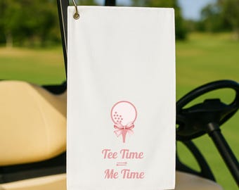 Handtuch für Golf, lustiges Golftuch, Tee Time Me Time, Golf Geschenk Frauen, lustiges Golfgeschenk, Golfzubehör, Golfliebhaber Geschenk, Coquette Golf Handtuch