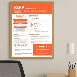 ESFP Poster Printable - Entertainer Myers Briggs MBTI Wall Art - Radiant Victory Decor - Digital Download, esfp gift MBTI Binder insert