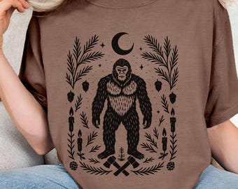 Bigfoot Shirt, Cryptid shirt Sasquatch Shirt for Nature Lovers folklore fairy grunge shirt Mythical Creature Tee Unisex, camp shirt Big foot