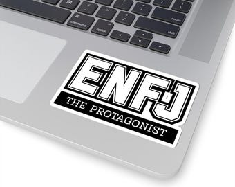 ENFJ Sticker black - The Protagonist MBTI Sticker, Inspiring Leader Decal, Laptop Vinyl, Myer Briggs gift ENJF gift, bumper sticker