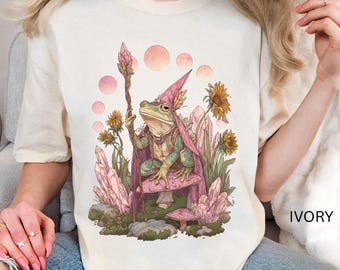 Zauberer Frosch Shirt, Frogcore Shirt, Cottagecore Frosch Shirt, Crystal Witchcore Shirt Celestial Frosch Shirt, Hexenzeug, Goblinkern Froschliebhaber