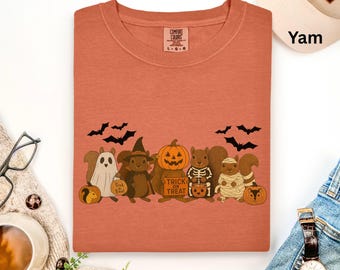 Squirrel Halloween Shirt Funny Squirrel Feral Halloween Squirrel Lover Gifts Cute Halloween TShirt Vintage Retro Squirrel Halloween Tees