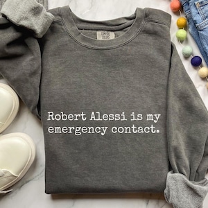Karen Read Lawyers Sweatshirt, True Crime Trial Sweater, Robert Alessi Defense Lawyer sweater, Comfort Colors 1566, Emergency Contact
