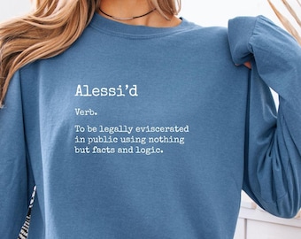 Maglietta a maniche lunghe Karen Read Lawyers, Processo Karen Read, Maglietta Alessi'd Defense Lawyer, Comfort Colors 6014, Maglietta Robert Alessi