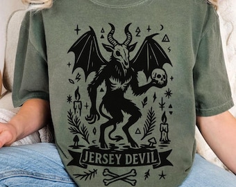 Jersey Devil Shirt, Unisex Cryptid shirt, Occult Creature Shirt, folklore fairy grunge, Pine Barrens Urban Legend, horror tee, Witchy Goth