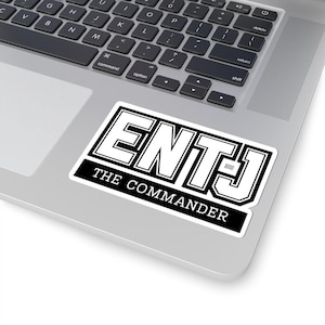 ENTJ Vinyl Sticker Black- The Commander MBTI Personality Sticker, Bold Leader Decal, Kiss-Cut Stickers, ENTJ Gift Myers Briggs