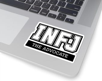INFJ Sticker Black - The Advocate MBTI Personality Decal, Myers Briggs Gift, INFJ Gift, Laptop Sticker, infj Kiss Cut, collegiate