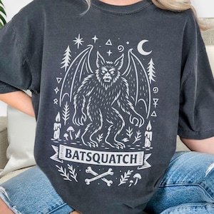 Batsquatch Shirt, Unisex Cryptid Tee, Creepy Monster Shirt, Mythical Creature T-Shirt, Spooky Forest Lore Tee, Halloween Shirt, occult tee