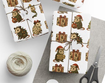 Opossum Wrapping Paper Roll, Festive Animal Gift Wrap, Eco-Friendly Gift Wrap for Holidays, Christmas, Gift Hissmass opossum lover gift